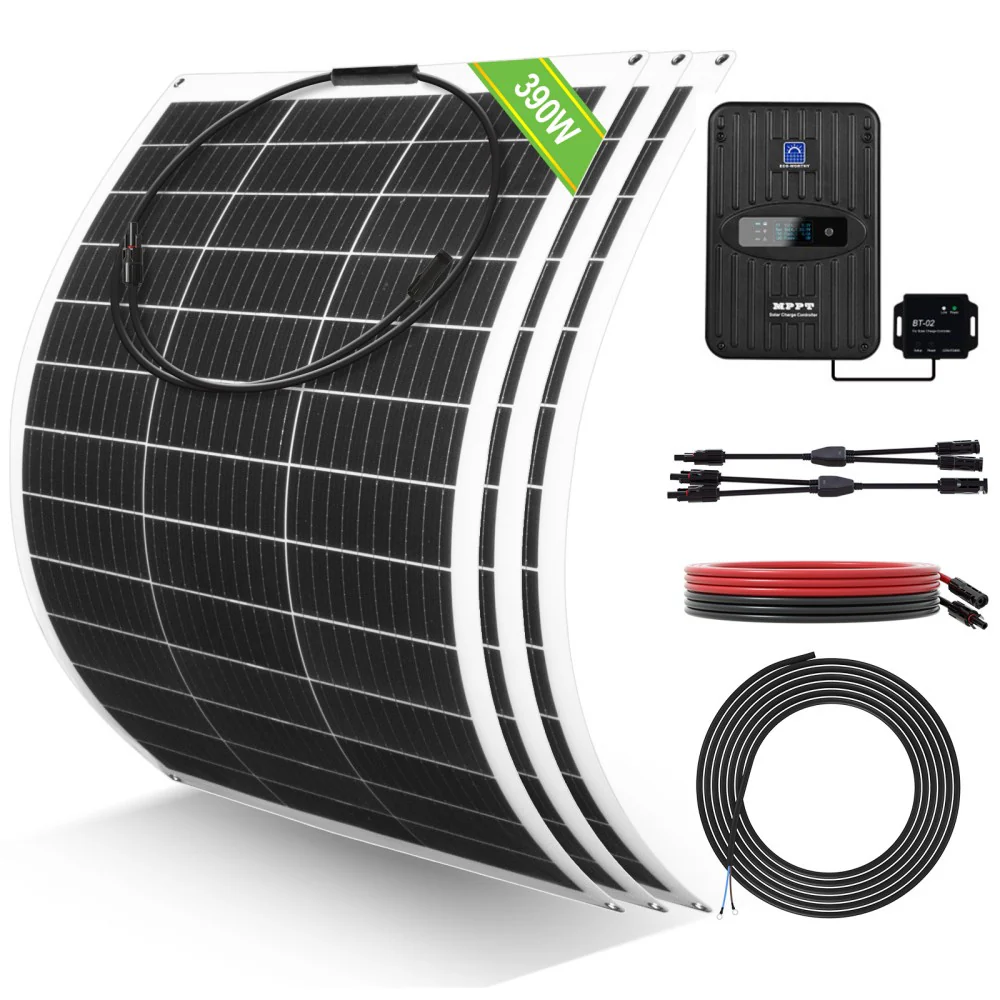130W 260W 390W 520W 12V 1/2/3/4-panneau Solaire Autonome avec Panneau Mono Flexible 130W - Image 10