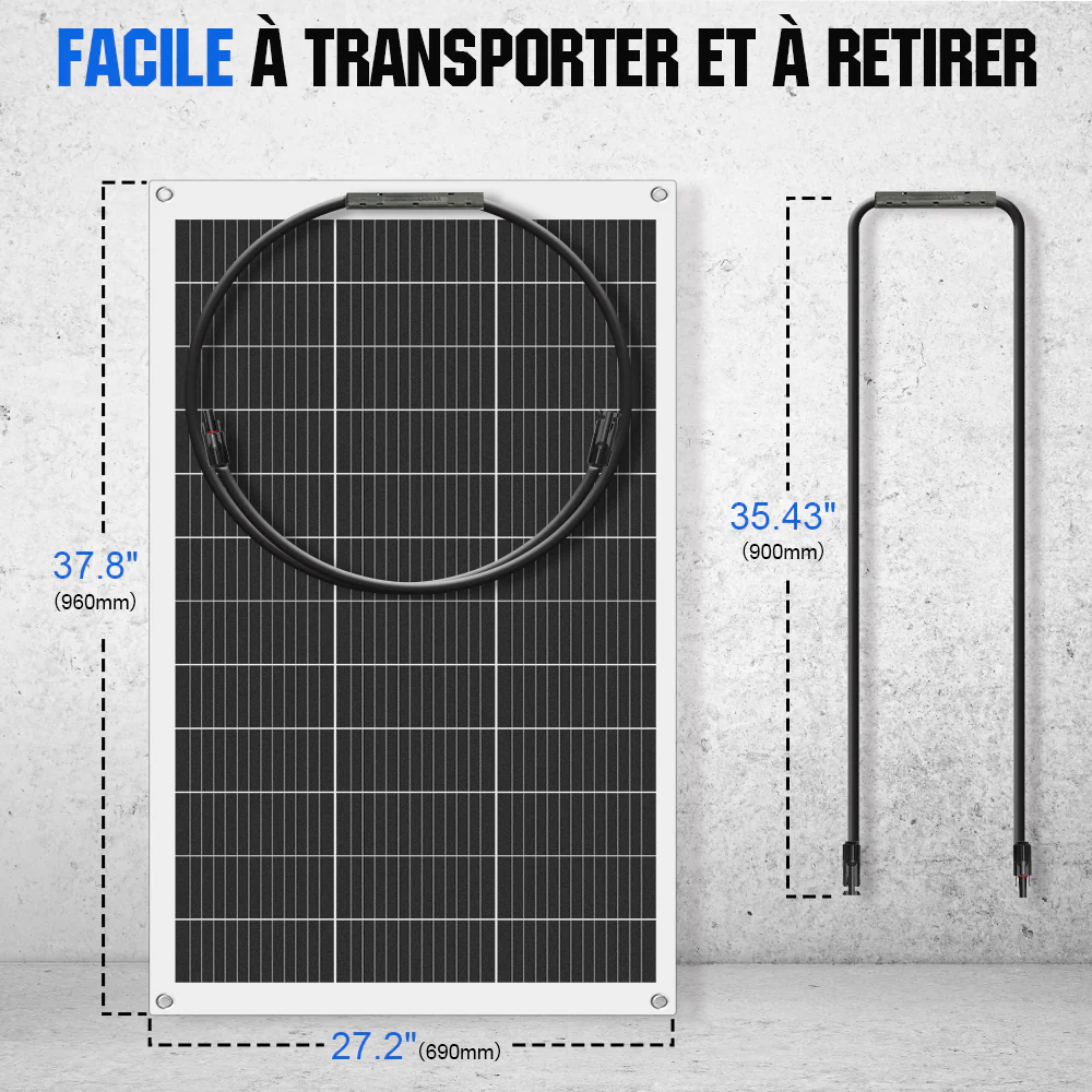 130W 260W 390W 520W 12V 1/2/3/4-panneau Solaire Autonome avec Panneau Mono Flexible 130W - Image 6