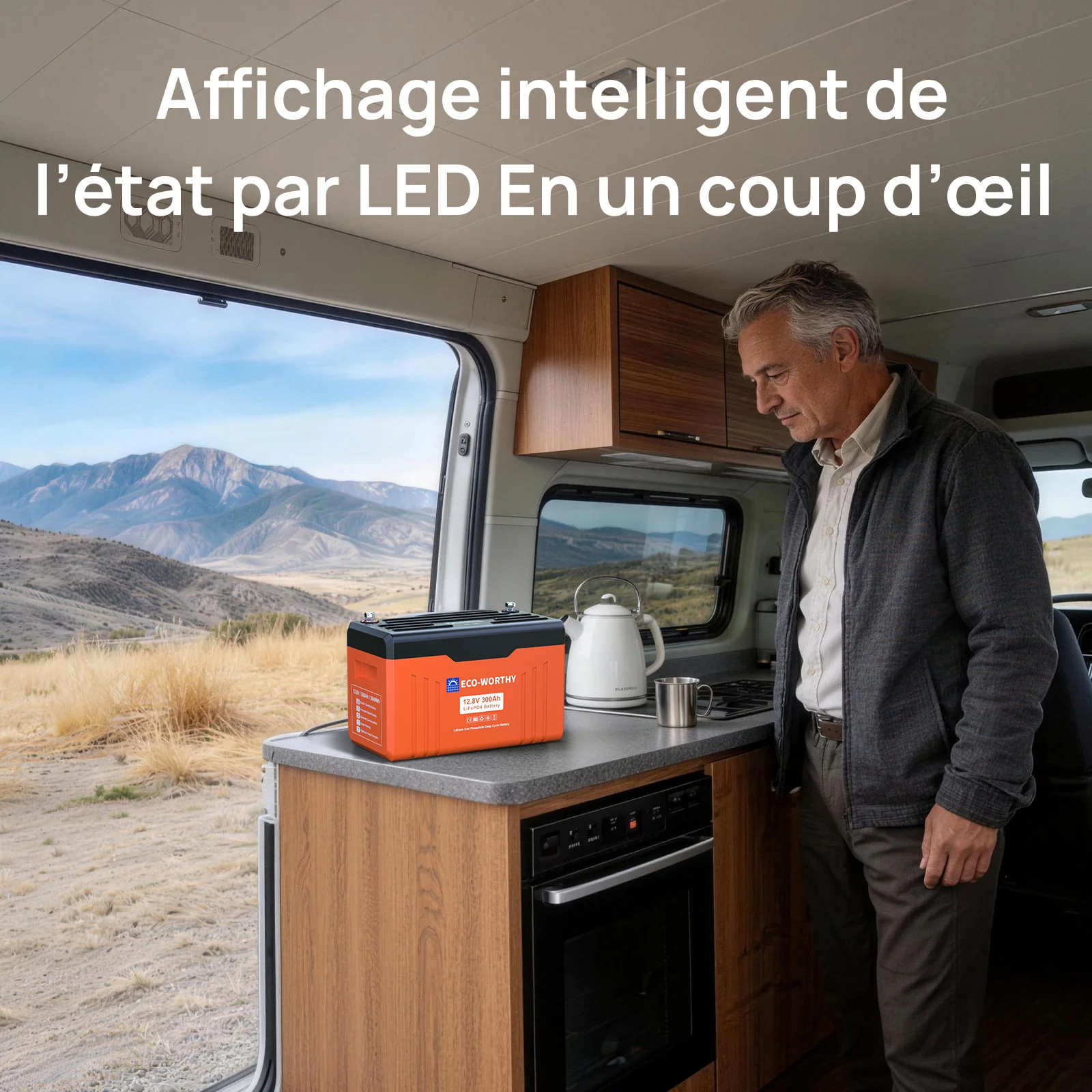 Eco-Worthy Batterie Lithium 12V 314Ah LiFePO4 Bluetooth Avec Indicateur LED (Données SOC et Niveau de Batterie) - Image 7