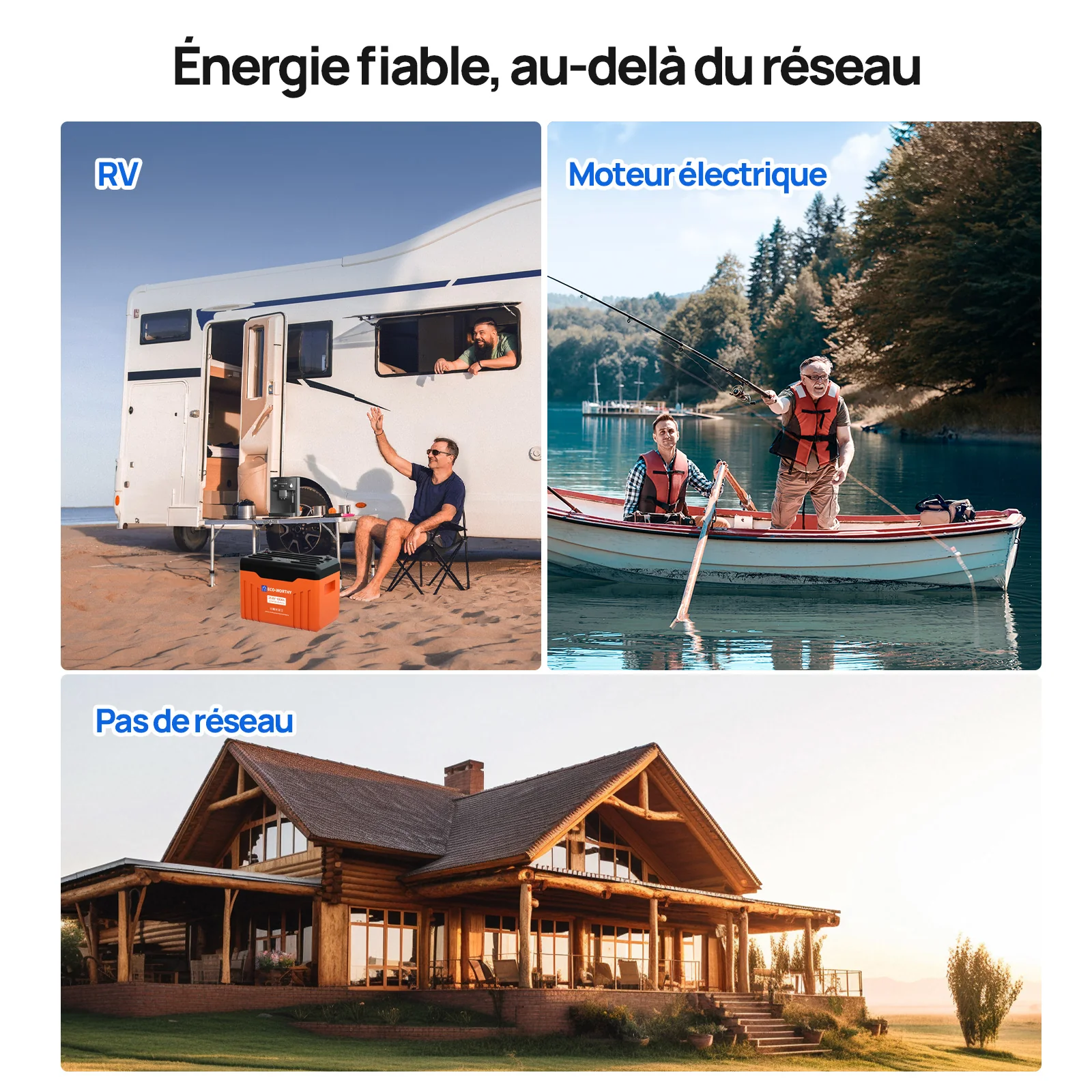 Eco-Worthy Batterie au lithium LiFePO4 24V 100Ah Bluetooth avec protection basse température, Lumières LED SOC, 100A BMS - Image 9