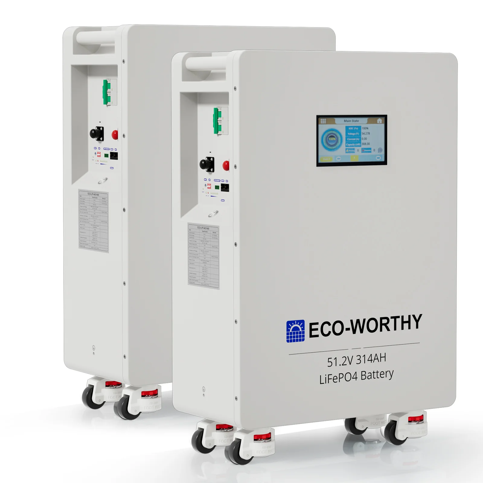 Eco-Worthy Batterie Domestique au Lithium Lifepo4 48V 314Ah | Modèle Sur Pied Avec Roulettes - Image 10