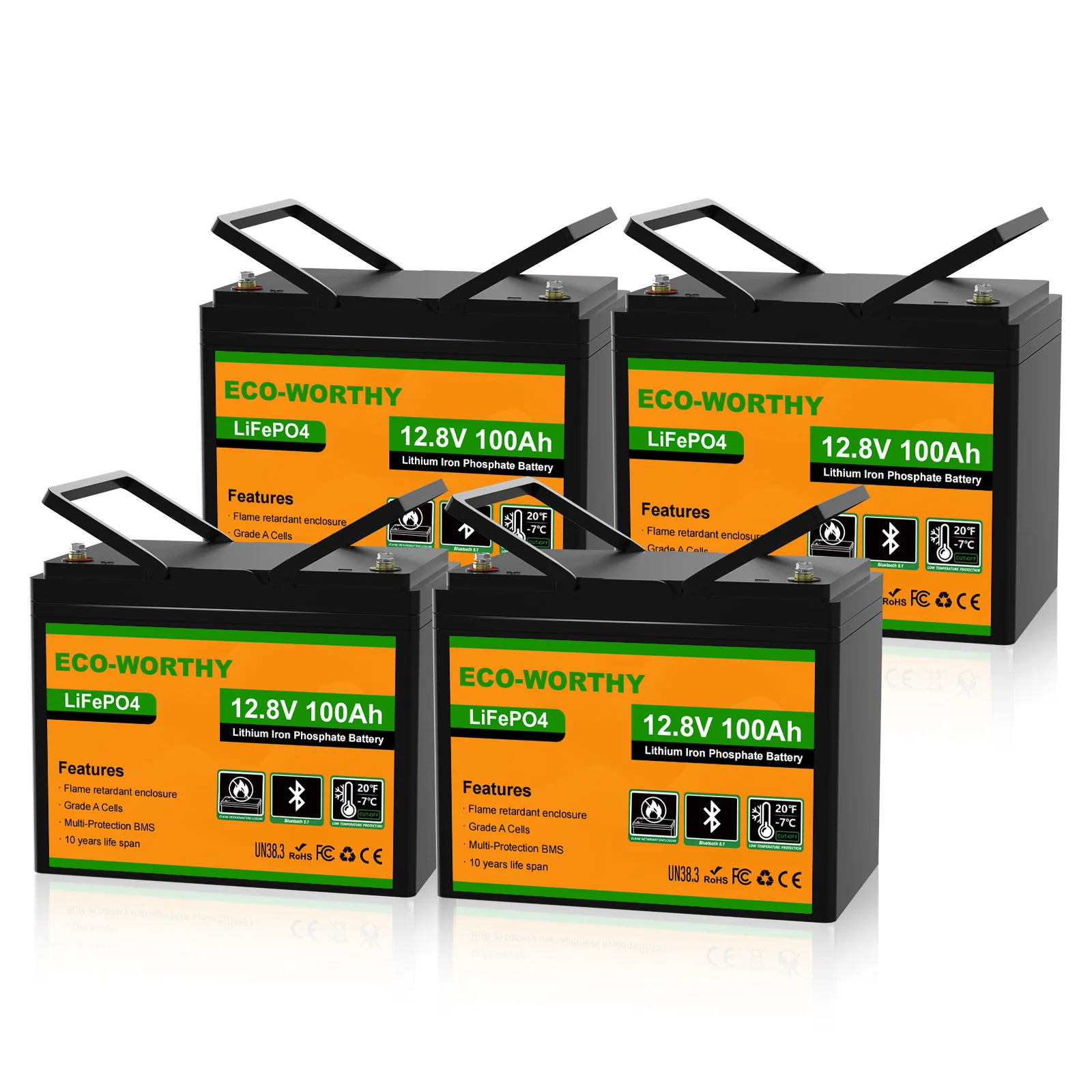 Eco-Worthy Batterie lithium LiFePO4 12V 100Ah avec Bluetooth-Prot. basse temp. - Image 11