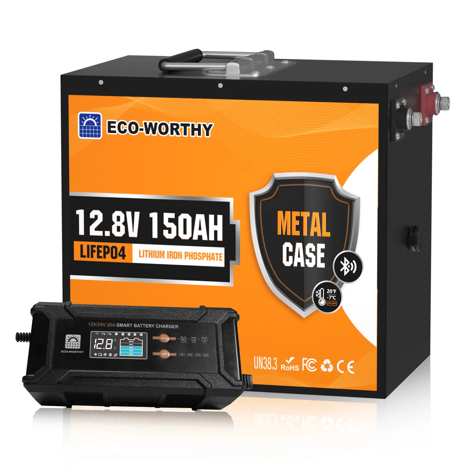 Eco-Worthy Batterie lithium LiFePO4 12V 150Ah Avec Bluetooth-Protection basse température - Image 10