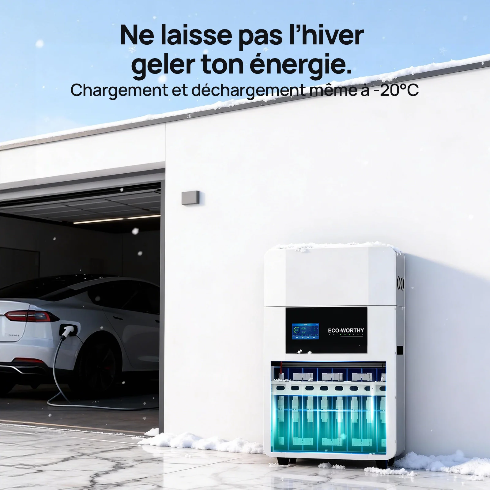 Eco-Worthy Kit d'alimentation de secours 5,12 kWh — batterie murale lithium 48V 100Ah et onduleur tout-en-un 5000W - Image 6