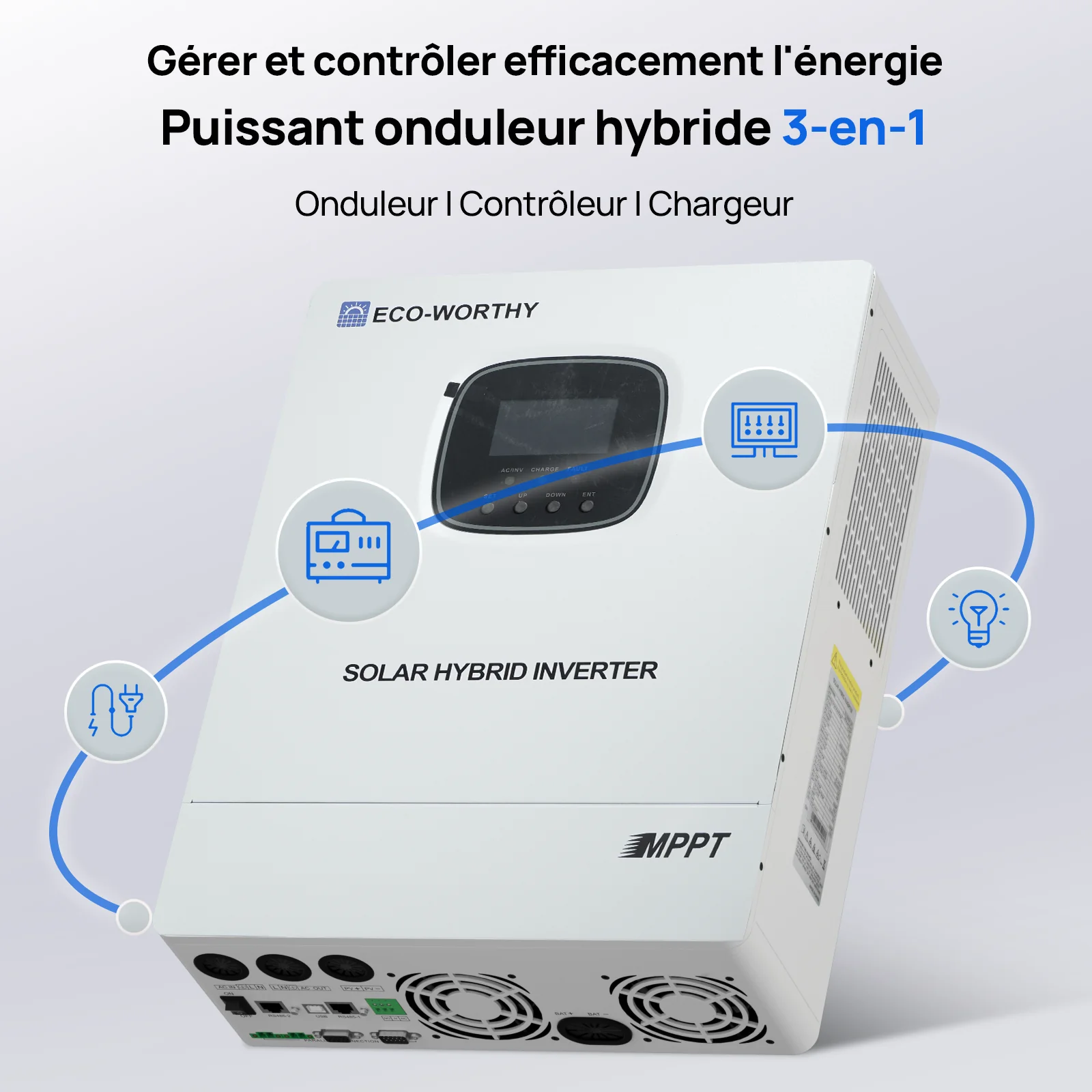 Eco-Worthy Batterie LiFePO4 48V 100Ah avec Onduleur All-in-One 3000W – Kit Solaire Autonome - Image 11