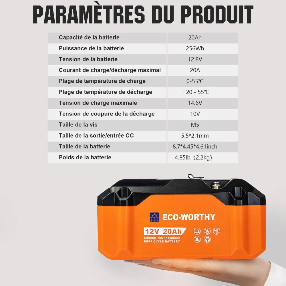 Batterie portative lithium LiFePO4 12V 20Ah - Image 6