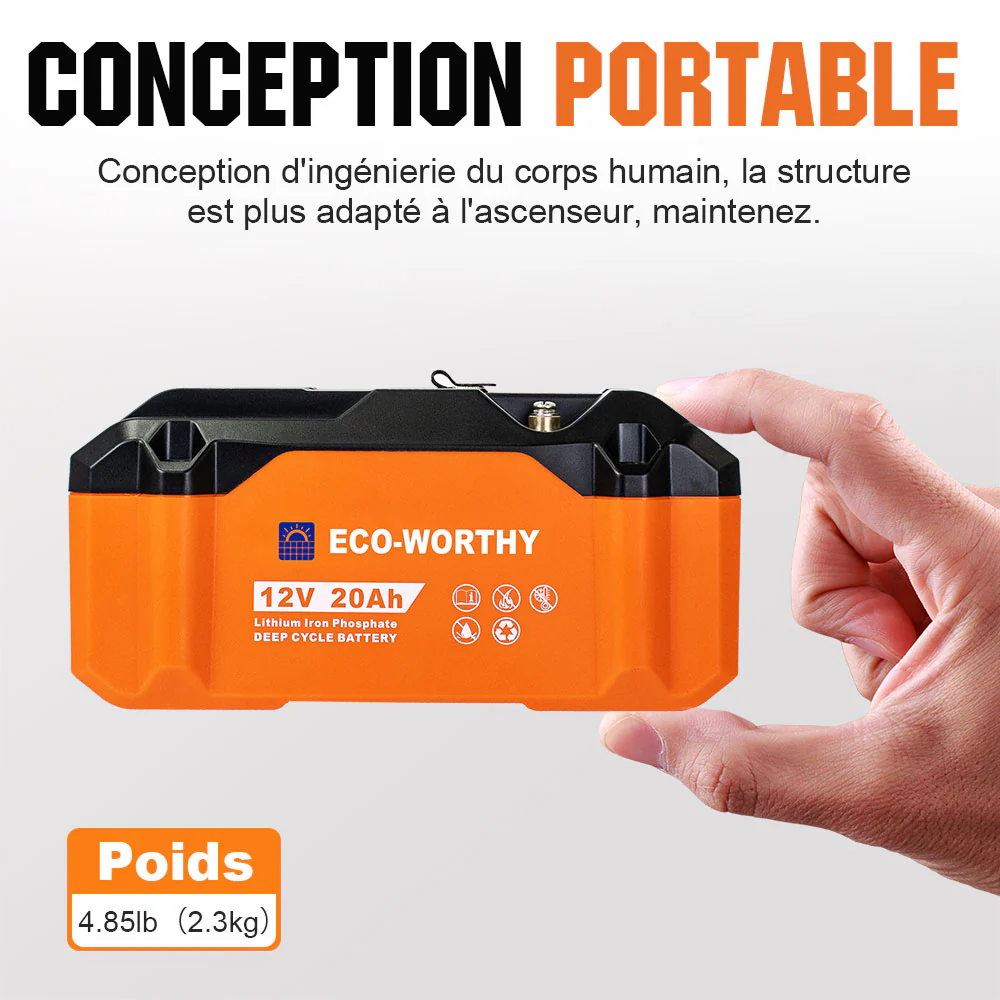 Batterie portative lithium LiFePO4 12V 20Ah - Image 7