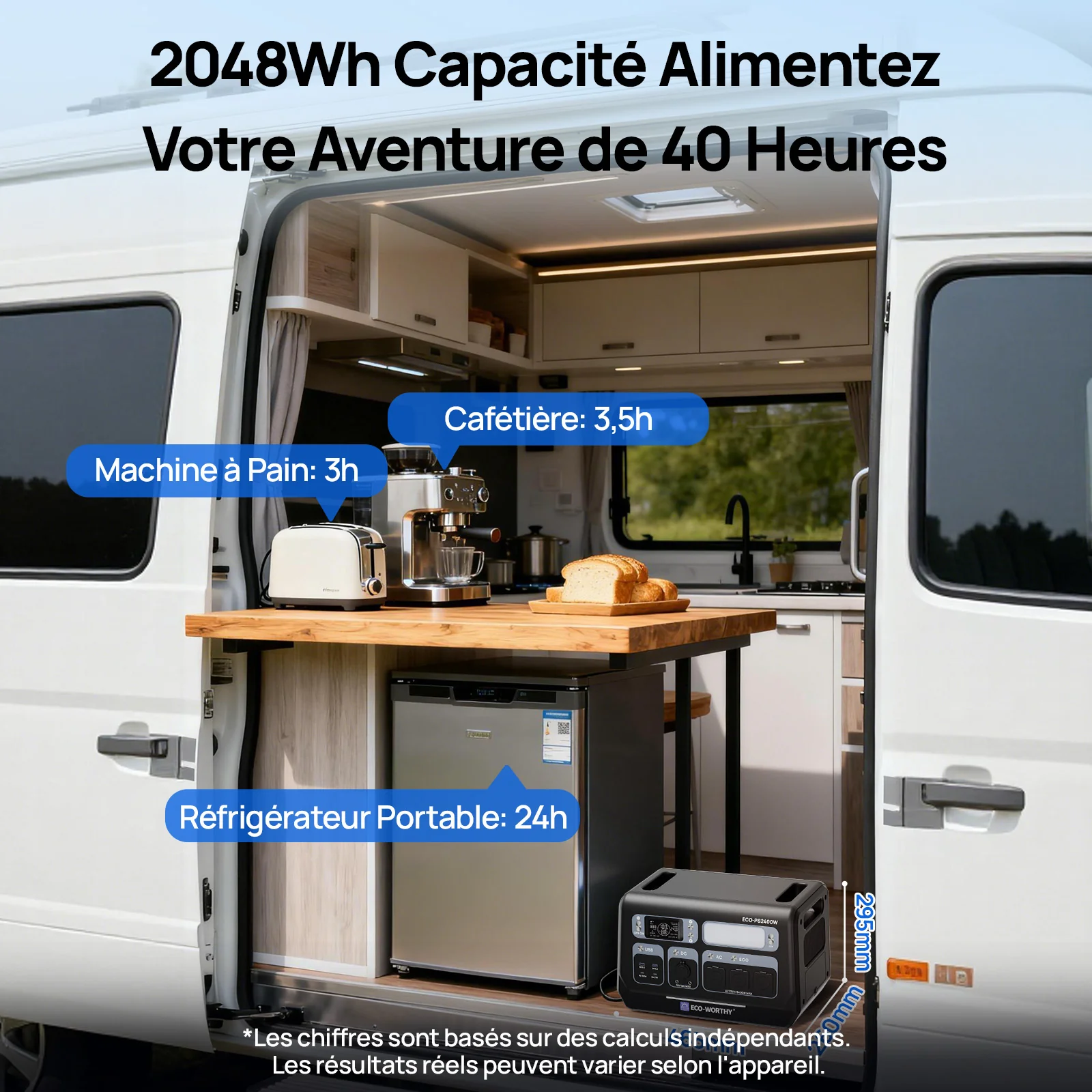 Eco-Worthy Station électrique portable — 2400W 2048 Wh - Image 7