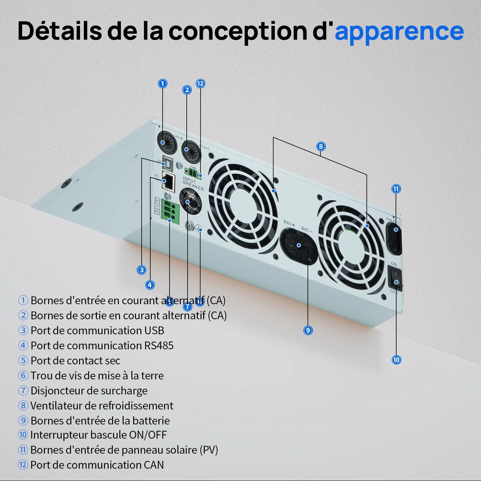Chargeur-onduleur Solaire Tout-en-un ECO-WORTHY 48V 3000 W | MPPT 60A, Entrée PV 3400W - Image 9