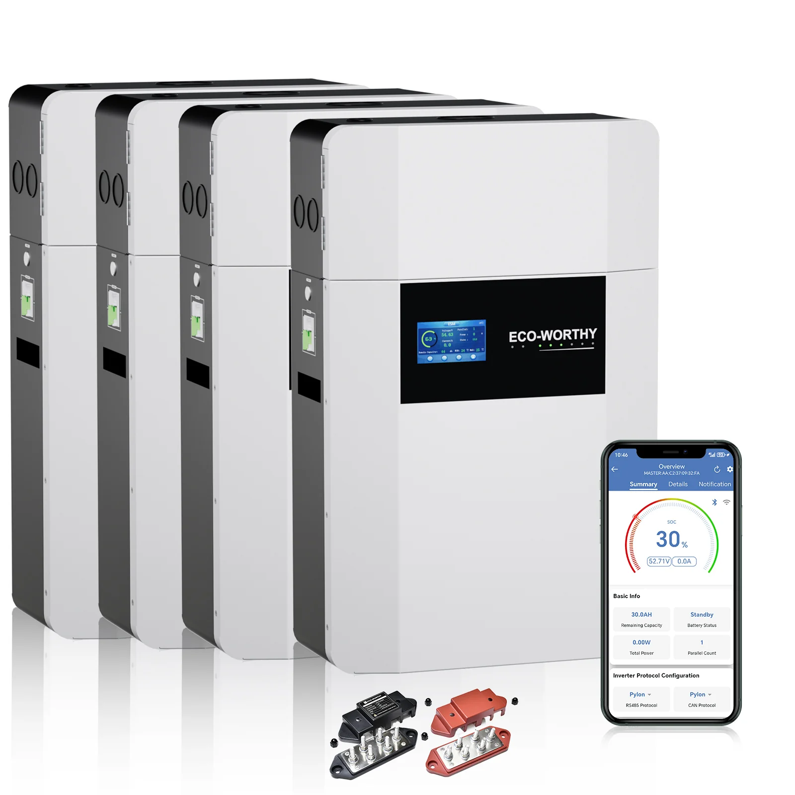 Eco-Worthy Batterie murale lithium 48V 100Ah LiFePO4 – Charge basse température -20°C - Image 3