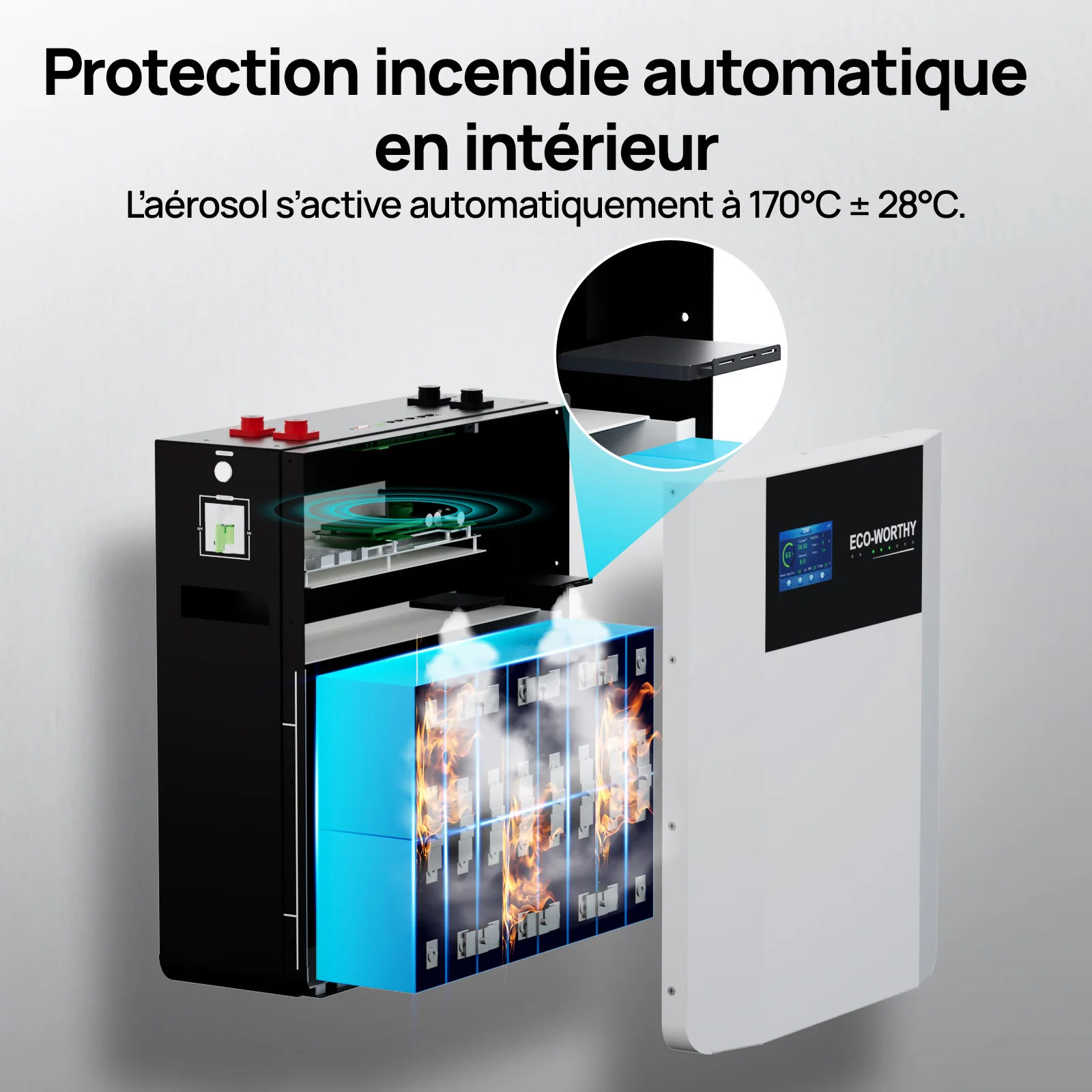 Eco-Worthy Batterie murale lithium 48V 100Ah LiFePO4 – Charge basse température -20°C - Image 5