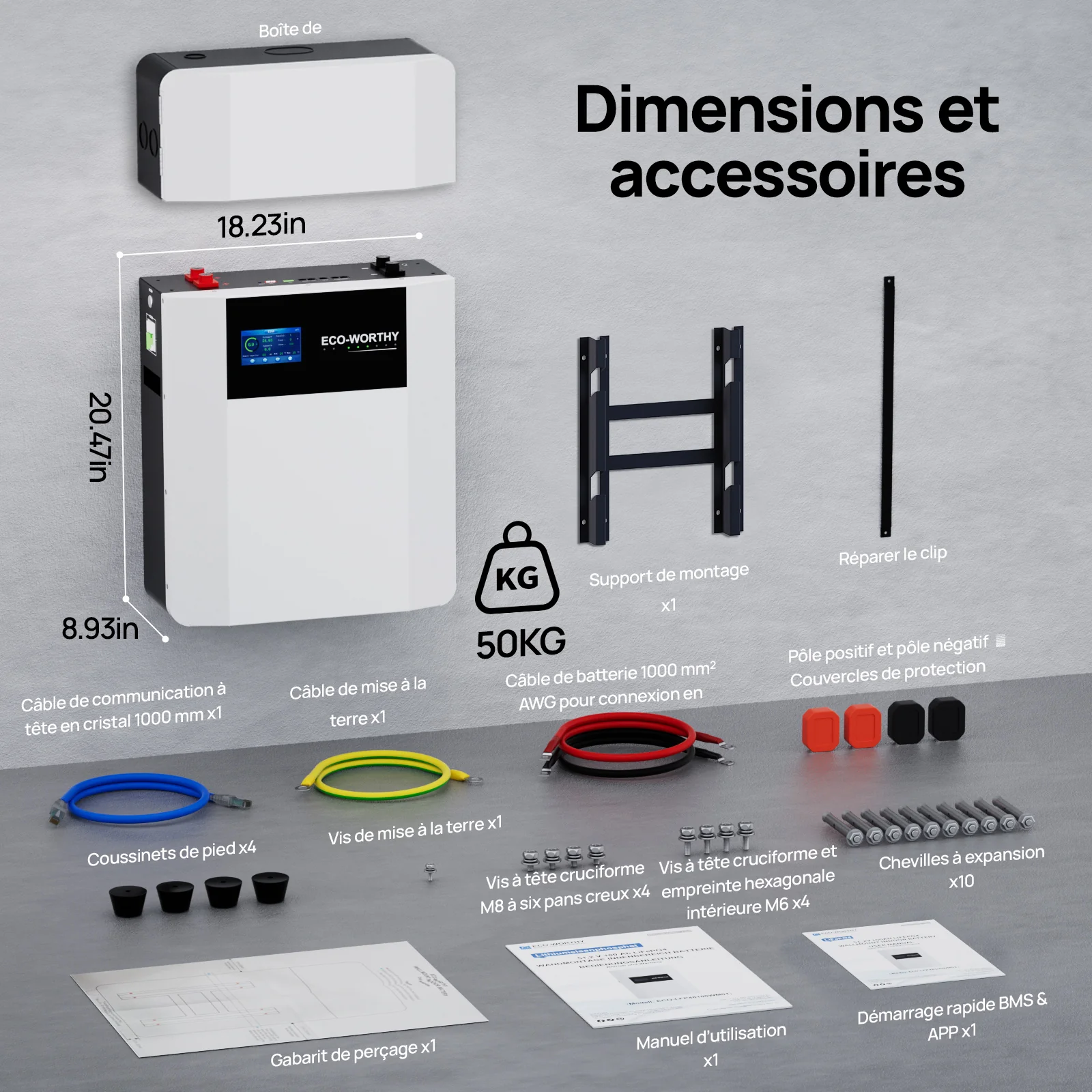 Eco-Worthy Batterie murale lithium 48V 100Ah LiFePO4 – Charge basse température -20°C - Image 8