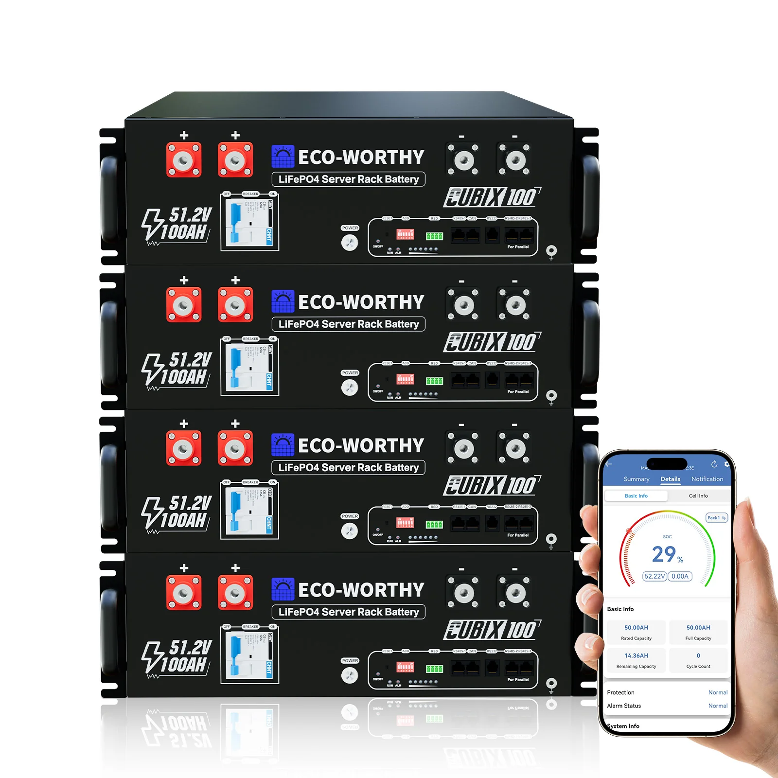 Eco-Worthy Batterie LiFePO4 rack 48 V 100 Ah avec Bluetooth et WiFi - IEC 61000 et Garantie 10 ans - Image 20