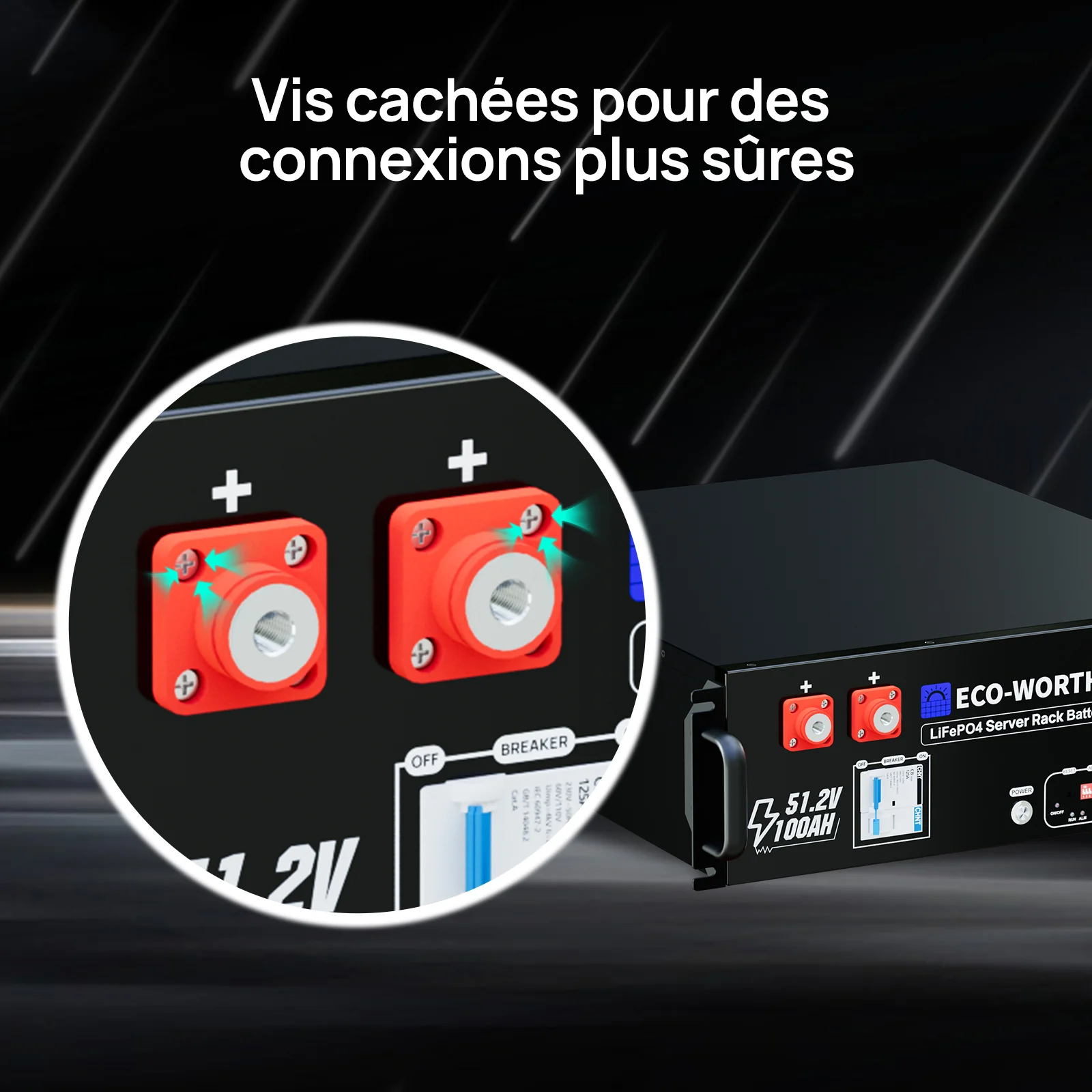 Eco-Worthy Batterie LiFePO4 rack 48 V 100 Ah avec Bluetooth et WiFi - IEC 61000 et Garantie 10 ans - Image 5