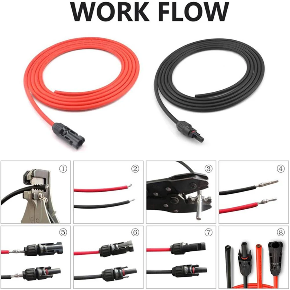 Fils de câbles d'extension solaires 12AWG 16.4FT avec connecteurs MC4 femelles et mâles - Image 5