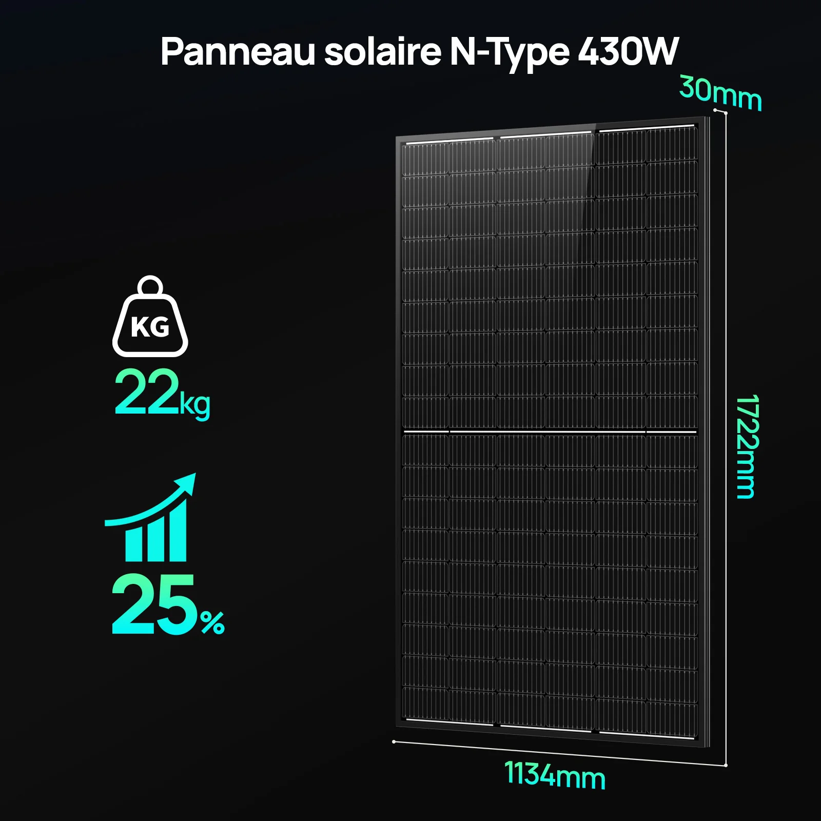 Eco-Worthy Kit Solaire Balcon 5120Wh | 4×430W + Stockage | Plug & Play - Image 9