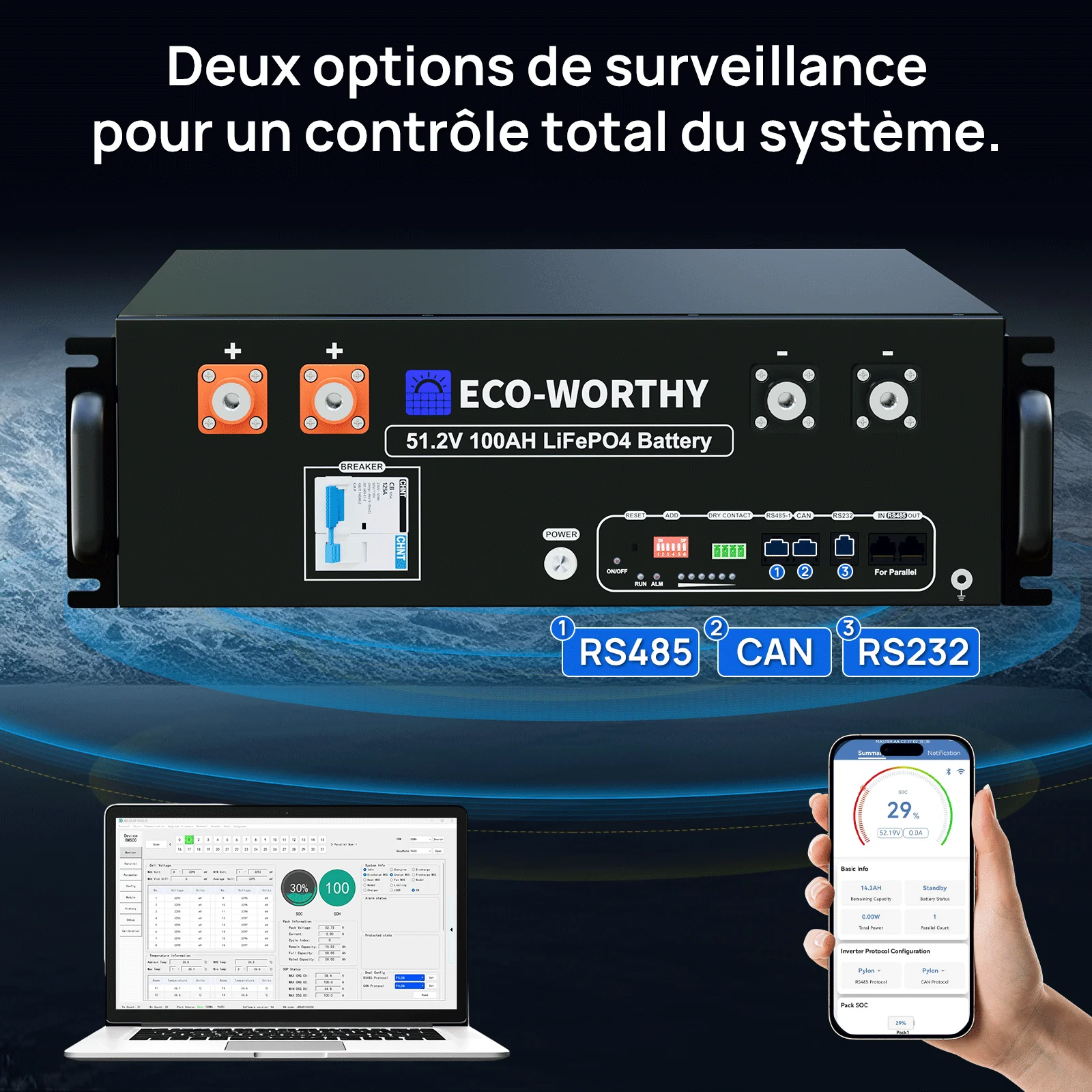 Eco-Worthy Kit Solaire Hors Réseau Complet 1560W 48V (8x bifacial 195W) - Image 6