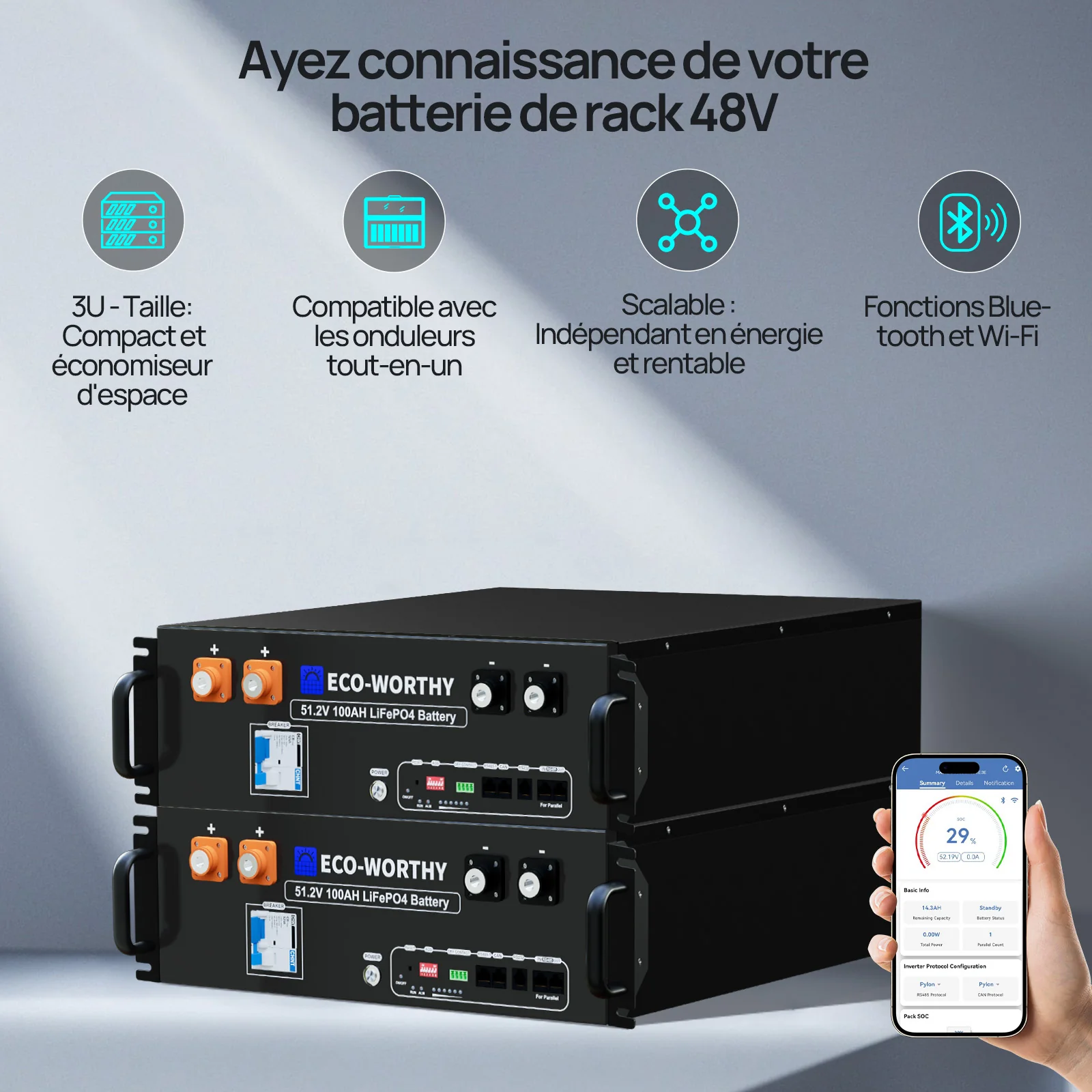Eco-Worthy Kit Solaire Hors Réseau Complet 48V 10kW (24 x 430W) - Image 14