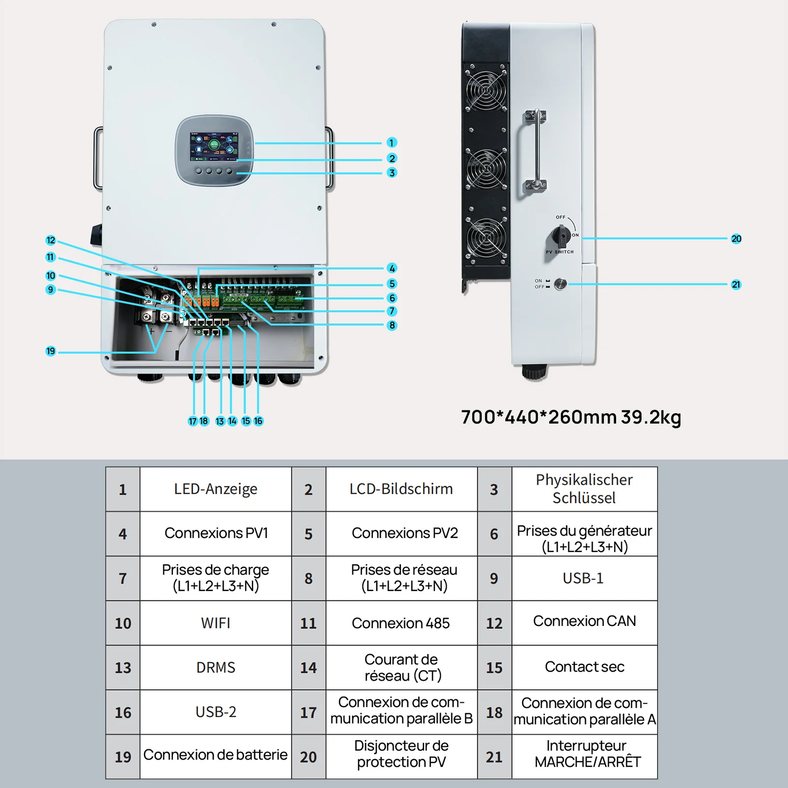Eco-Worthy Kit Solaire Hors Réseau Complet 48V 10kW (24 x 430W) - Image 6