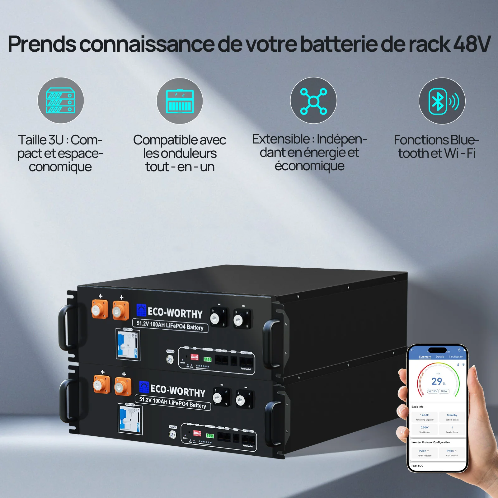 Eco-Worthy Kit Solaire MPPT Hors Réseau Complet 48V 2580 W (6 x 430W) - Image 7