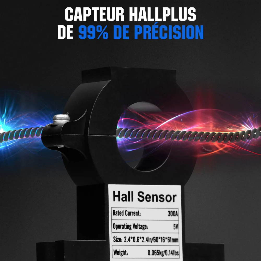 Moniteur de batterie à écran tactile 300A 3.5" avec capteur Hall pour batteries AGM et lithium (LiFePO4) - Image 5