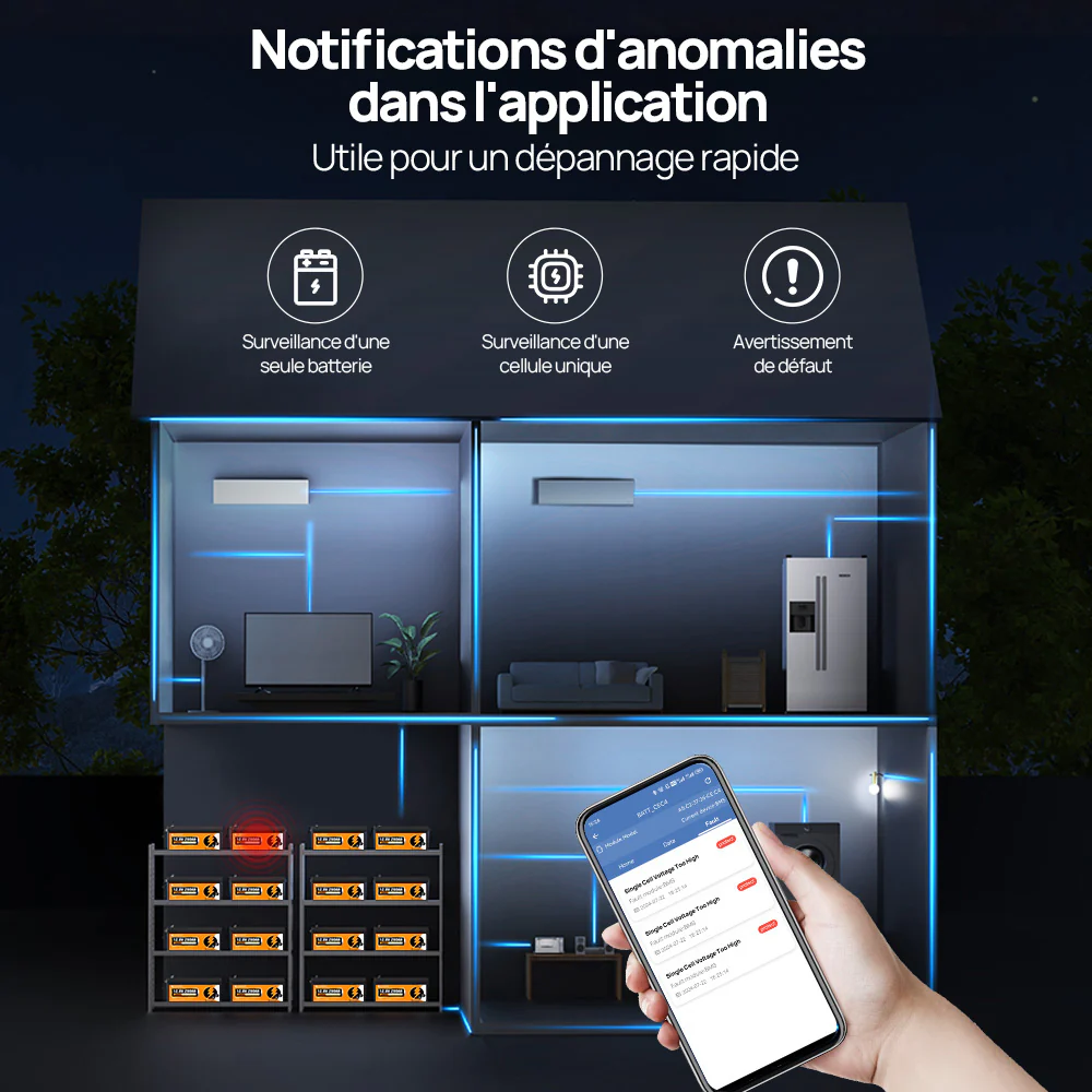 Eco-Worthy Onduleur 5 kW avec Pack de 4 Batterie Bluetooth 12V 280Ah | Kit D'alimentation Domestique Hors Réseau - Image 12