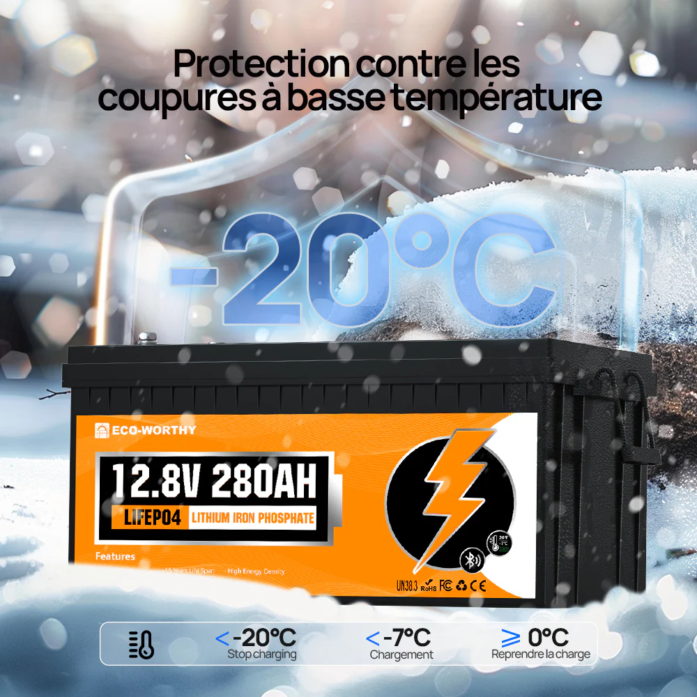 Eco-Worthy Onduleur 5 kW avec Pack de 4 Batterie Bluetooth 12V 280Ah | Kit D'alimentation Domestique Hors Réseau - Image 7