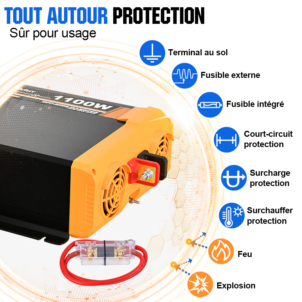 Onduleur pour site isolé du réseau pur sinus 1100VA 12V à 230V - Image 3