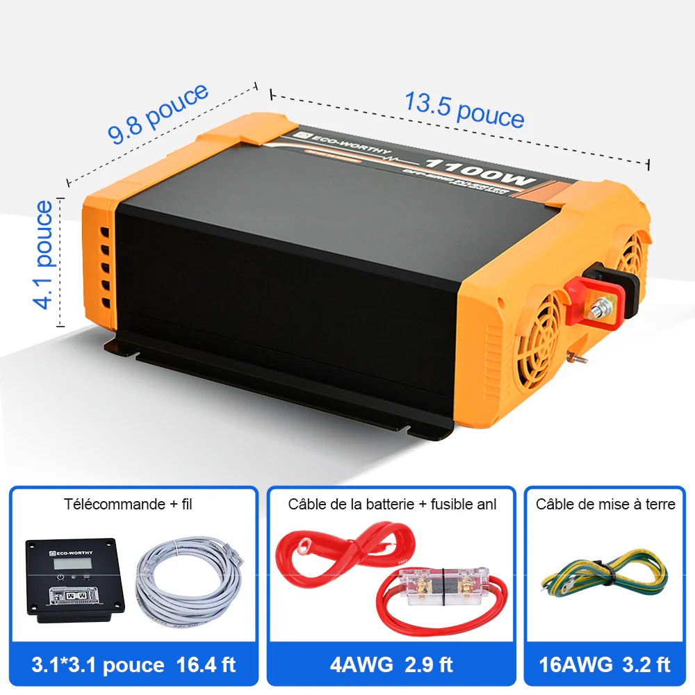 Onduleur pour site isolé du réseau pur sinus 1100VA 12V à 230V - Image 7
