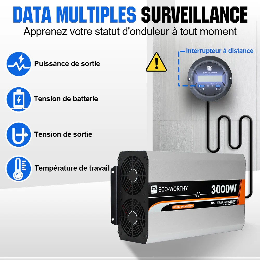 Onduleur pour site isolé du réseau pur sinus 3000VA 24V à 230V - Image 5