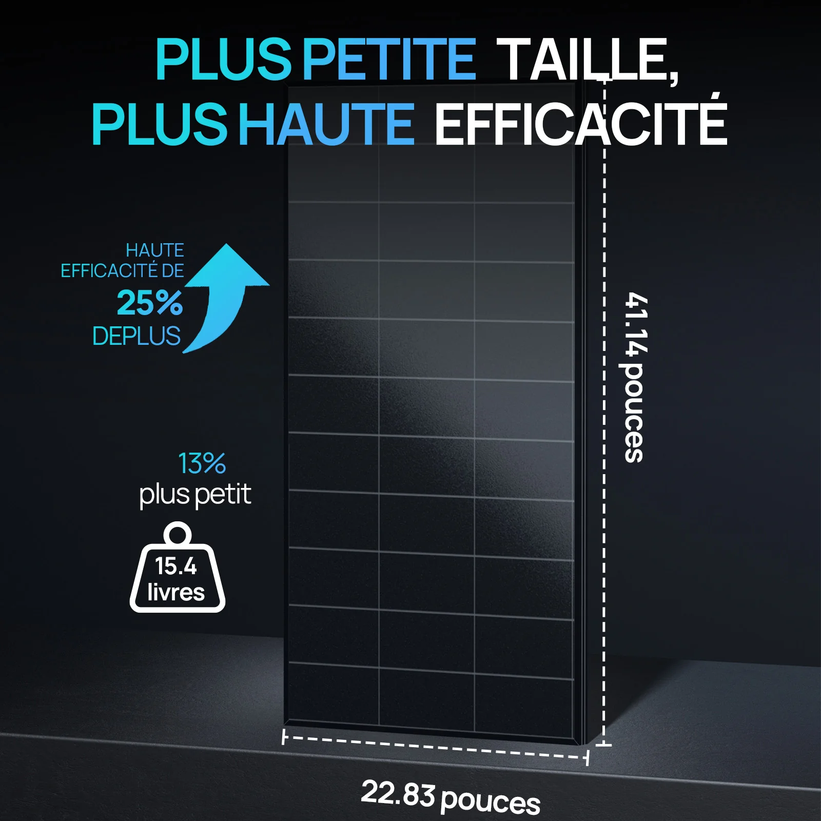 Eco-Worthy Panneau Solaire Full Black 120W 12V — Rendement Élevé de 25% - Image 4