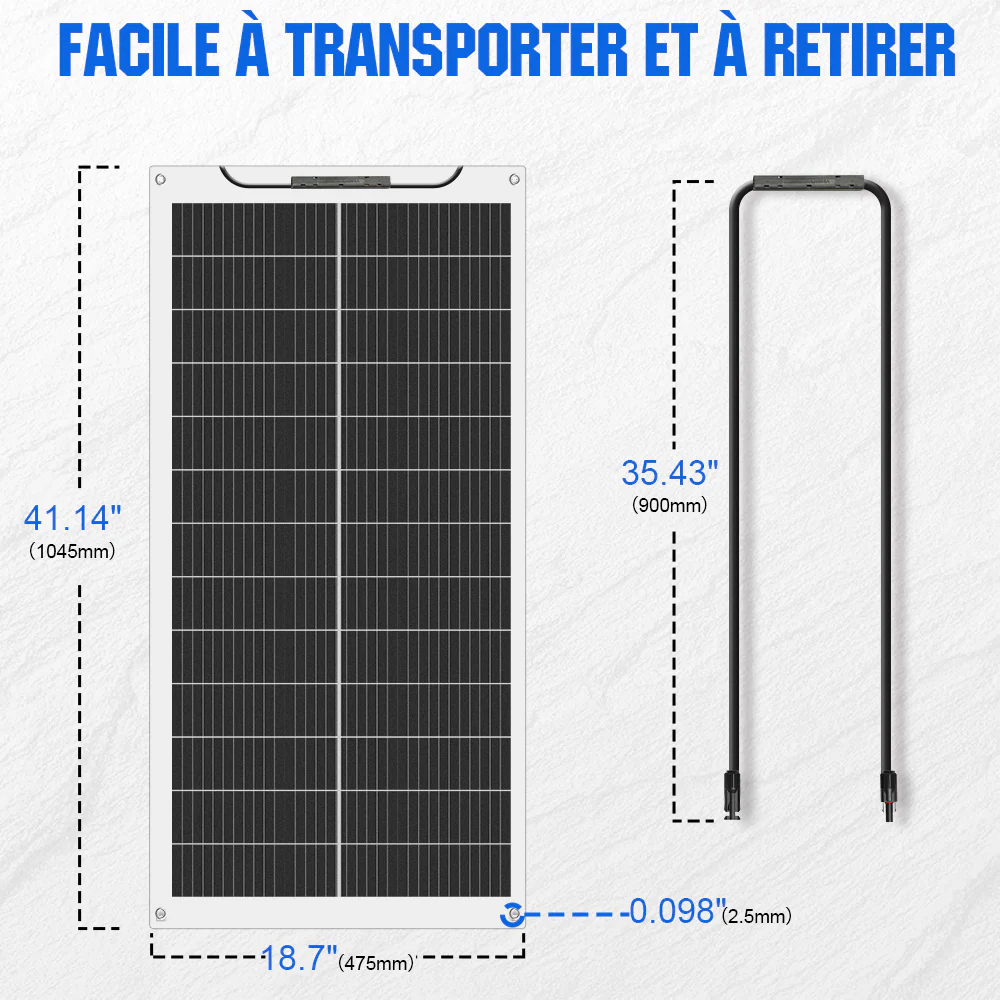 Eco-Worthy Panneau solaire mono flexible 100W 12V - Image 5