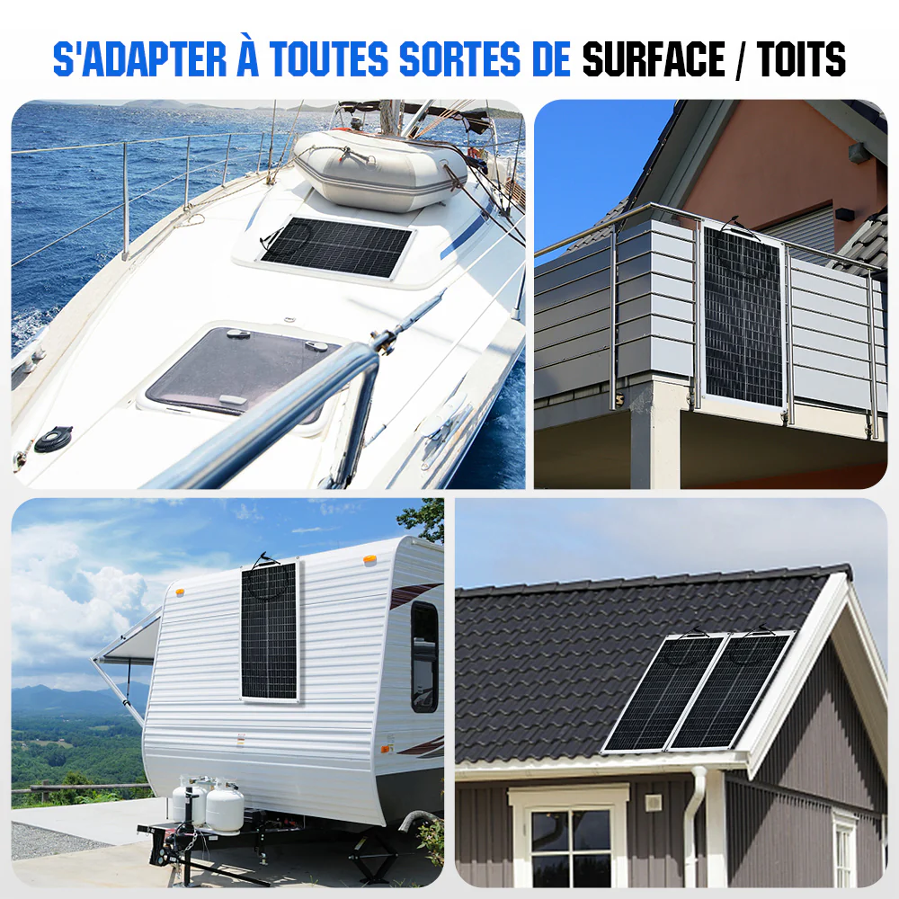 Eco-Worthy Panneau solaire mono flexible 100W 12V - Image 7
