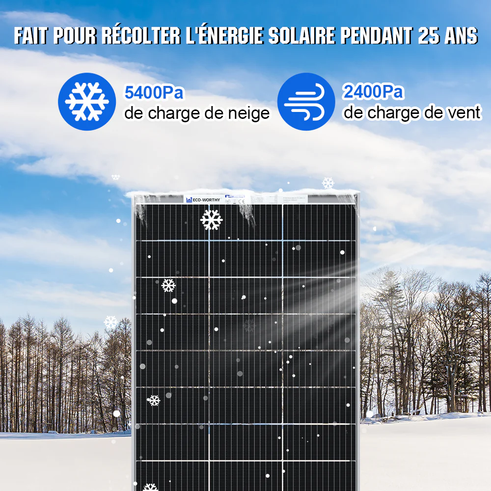 Eco-Worthy Panneau solaire monocristallin bifacial 195W 12V - Image 6