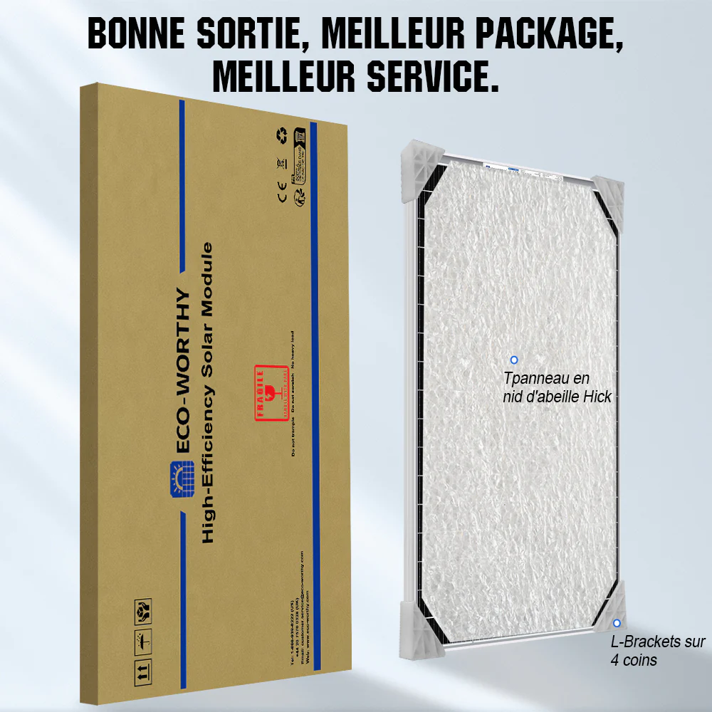 Eco-Worthy Panneau solaire monocristallin bifacial 195W 12V - Image 9
