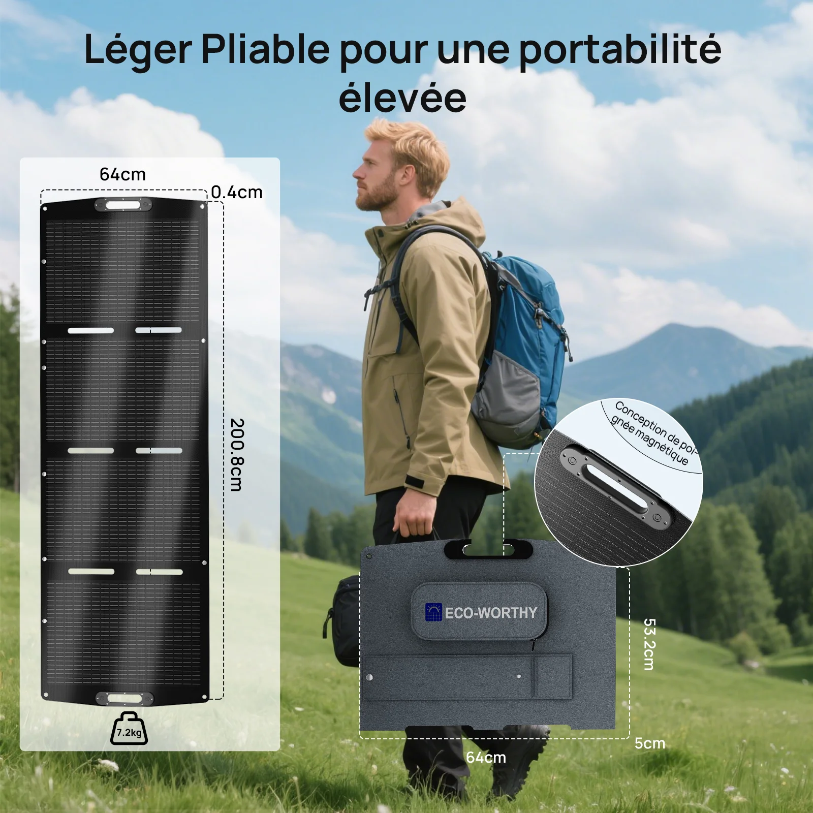 Eco-Worthy Panneau solaire portable 200W Pour Camping-car - Image 6
