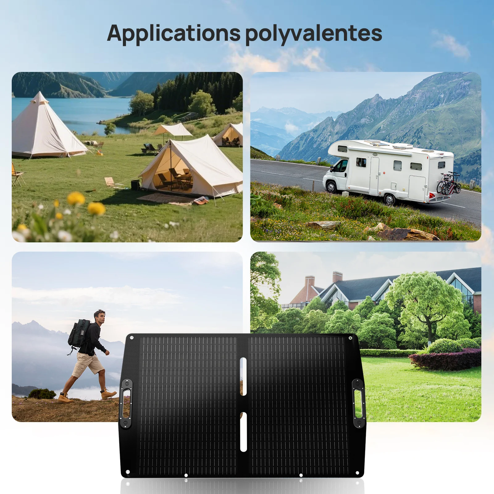 Panneau solaire portable 100W Pro. Pour Camping-car | ECO-WORTHY - Image 10