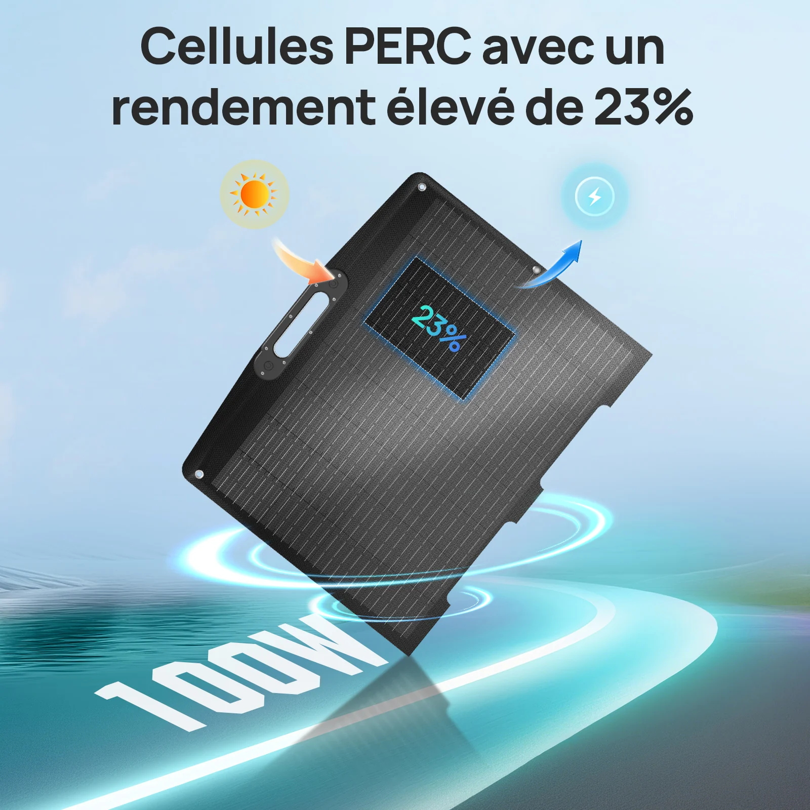 Panneau solaire portable 100W Pro. Pour Camping-car | ECO-WORTHY - Image 4